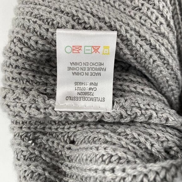 NWT RDI Mock Neck Kangaroo Pocket Ribbed Tunic Sweater In Grey Size XS - Picture 6 of 10